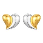 color: Heart Earrings MS-497 Two-tone Gold