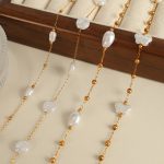 Irregular Pearl Jewelry Set Decorative Necklace Light Luxury Advanced Bracelet Plated 18K Gold Bracelet