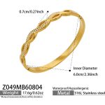 color: Z049-Double Layer Zircon Gold Bangle