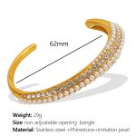 color: SZ153 White Bead Mixed Stone Gold Bangle