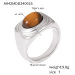 color: A942-Steel Color Ring / size: US 7