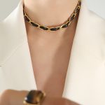 color: P884-Gold Necklace -34+5cm