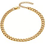 color: 5mm Gold Box Buckle End Chain / size: 18+5cm Bracelet