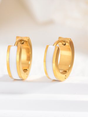 Elegant high-end stainless steel earrings, light luxury design, asymmetric earrings, exaggerated gold stud earrings.