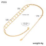 color: P555-Gold Necklace 30+8cm