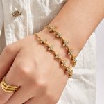 French Entry Lux Inlaid Super Flash Rhinestone Stainless Steel Gold-Plated Advanced Pull-out Non-Fading Female Bracelet