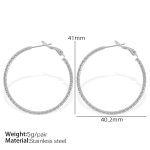 color: EH642 Large Steel Color Earrings