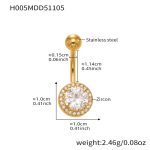 color: H005-Gold Post Length 11.4mm Post Thickness 1.55mm