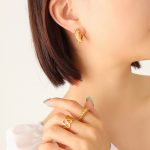 color: F601-Gold Imitation Pearl Zircon Earrings