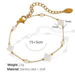 color: SL68 White Shell Gold Bracelet