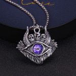 color: Small Eye Purple + Stainless Steel Chain