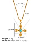 color: XL204 Teal Turquoise Gold Necklace