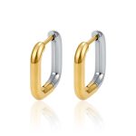 color: Square Two-tone Gold Ear Cuff