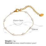 color: SL85 White Bead Gold Bracelet