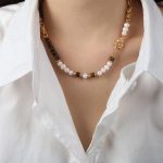 color: P382-Freshwater Pearl Necklace -40+5cm