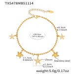 color: TXS478-Gold Anklet 20+5cm