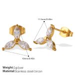 color: EH1252WEG White Zircon Stud Earrings
