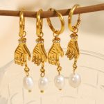 New Freshwater Pearl Exquisite Design Lattice Fine Jewelry on New Earrings