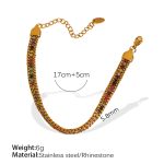 color: SL124CRG Multicolor Rhinestone Gold Bracelet