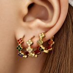 French Entry Lux Four-Leaf Flower Diamond Earrings Stainless Steel 18K Gold Plating High-Grade Fashion Earrings for Women