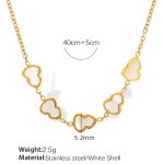 color: XL270 White Shell Gold Necklace