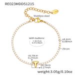 color: RE023-T Letter Gold Bracelet 16+5cm