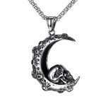color: Moon + Stainless Steel Chain