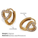 color: EH1142WEG White Rhinestone Small Hoop Earrings