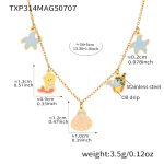 color: TXP314-Gold Ocean Series Necklace -34+5cm