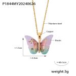 color: P1844-Gold Colorful Necklace