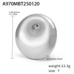 color: A970-Steel Color Statement Big Round Whirlpool Ring -Size 7