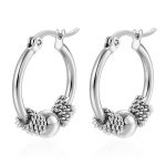 color: Bead-clip Earrings Steel Color