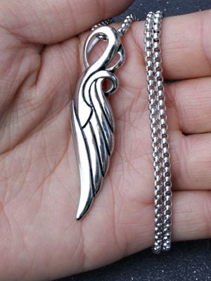 New Hiphop Hip-Hop Street Personalized Line Wings Accessories Stainless Steel Necklace for Men and Women