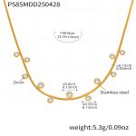 color: P585-Gold Zircon Necklace 40+5cm