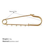 color: BZ01GL Large Gold Brooch Pin