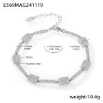 color: E569-Steel Color Full Pave Zircon Bracelet