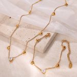 Spring Heart-Shaped Stainless Steel Necklace Women's All-Match High-Grade Gold Peach Heart Clavicle Chain