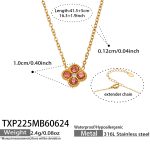 color: TXP225-Rose Red Color Zircon Gold Necklace -41.5+5cm