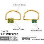 color: A713-Large Light Green Zircon Stone + Small Dark Green Zircon Gold Ring