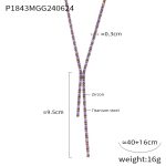 color: P1843-Gold Purple Zircon Necklace