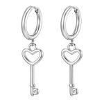 color: Key Pendant Earrings Steel Color