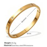 color: SZ207WEG White Rhinestone Gold Bangle