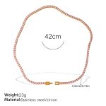 color: XL882PKG3.3MM Pink Zircon Necklace