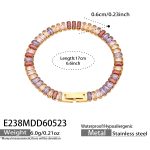 color: E238-Colorful Zircon Bracelet -17cm
