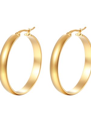 round Spherical Stainless Steel Circle Women's Earrings Glossy Exaggerated Ear Clip