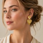 New Love Pendant Earrings Inlaid Zircon Stainless Steel 18K Gold Plated Jewelry Earrings for Women