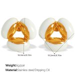 color: EH462WEG White Resin Drop Earrings