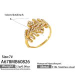 color: A678-Leaf Zircon Gold Ring
