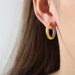 color: F1184-Steel-Gold Earrings -2.4