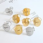 Geometric Stainless Steel Design Oval Opening Adjustable Ring Neutral Personality Ornament Female Non-Fading